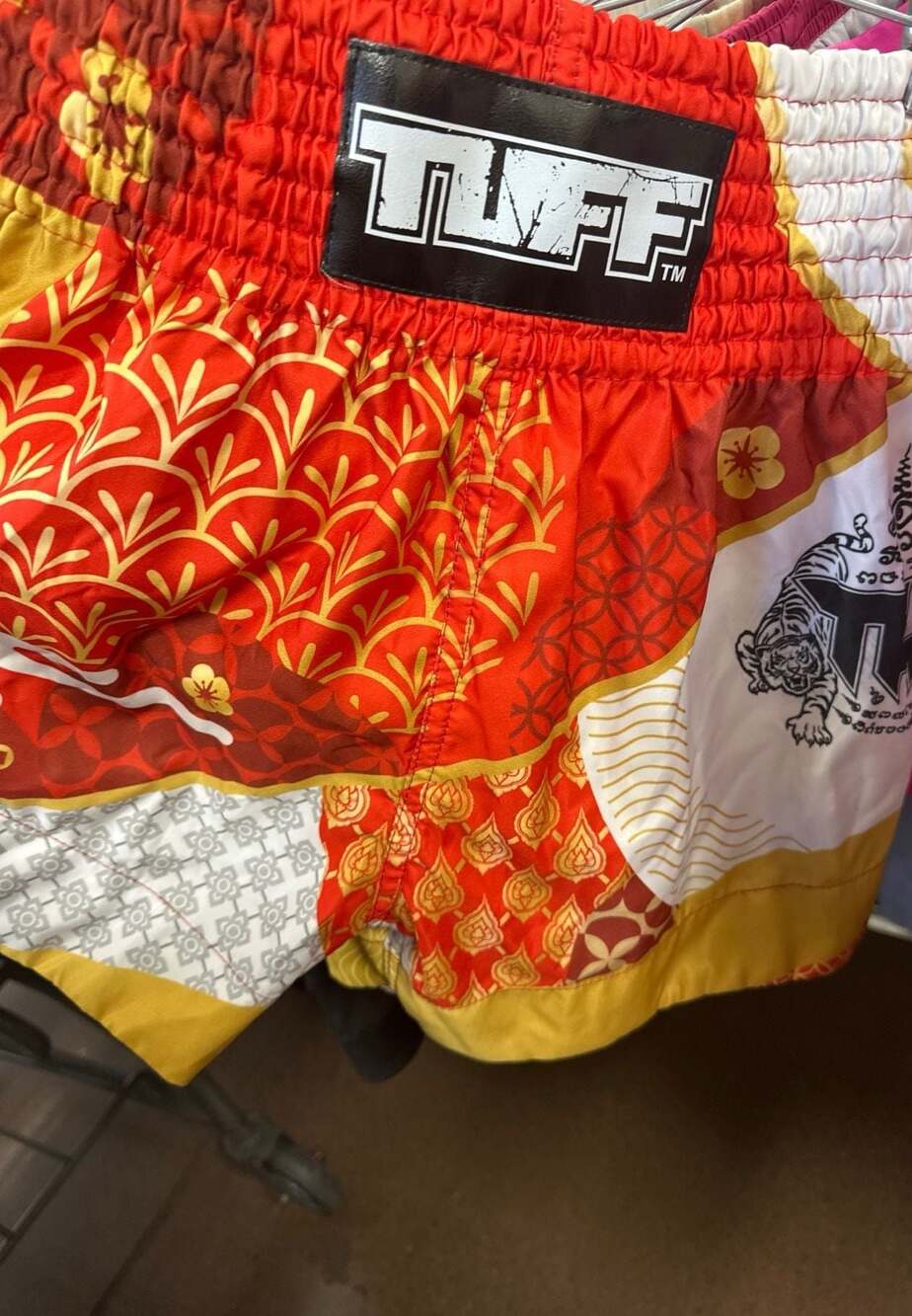 TUFF Muay Thai Boxing Shorts Traditional Style TUF-MS653-RED